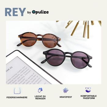 OPULIZE REY slnečné okuliare na čítanie - okrúhly retro rám - pánske/dámske - s pružinovými pántami - S56
