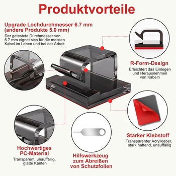 Samolepicí držáky kabelů KLJ, pro venkovní i vnitřní použití, samolepicí háčky, 50 kusů, průsvitně