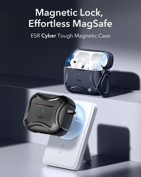 Púzdro ESR pre AirPods Pro 3 (2025), silná ochrana proti pádu, čierne