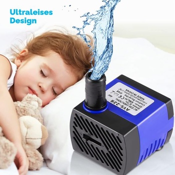 Mini vodné čerpadlo, vodotesné, 4 W, 300 l/h, s 2 tryskami, pre akvária, fontány do jazierok,