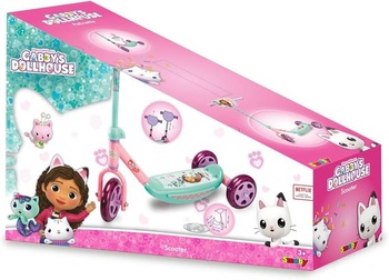 Smoby - Dětská koloběžka Gabby's Dollhouse - 3 kolečka - Výškově nastavitelná řídítka -