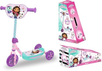 Smoby - Dětská koloběžka Gabby's Dollhouse - 3 kolečka - Výškově nastavitelná řídítka -