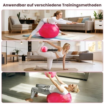 Gymnastická lopta 65cm/55cm + lopta na pilates 25cm s pumpičkou, červená, 55cm + 25cm