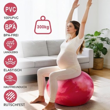 Gymnastická lopta 65cm/55cm + lopta na pilates 25cm s pumpičkou, červená, 55cm + 25cm