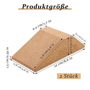 Korkový klinový blok do drepu, 2 kusy, klinový blok do drepu, klinový blok do drepu, klinový blok