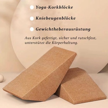 Korkový klinový blok do drepu, 2 kusy, klinový blok do drepu, klinový blok do drepu, klinový blok
