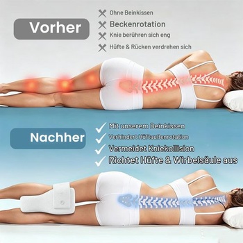 Kolenný vankúš na spanie na boku, vankúš na nohy z pamäťovej peny s popruhmi, ergonomický