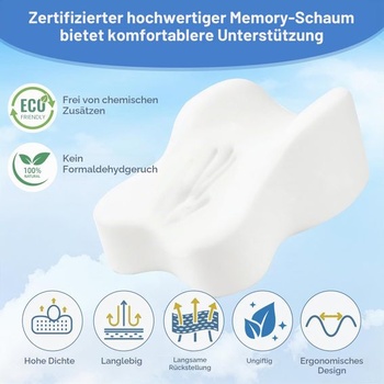 Kolenný vankúš na spanie na boku, vankúš na nohy z pamäťovej peny s popruhmi, ergonomický