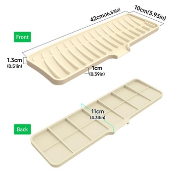 Silikonová odtoková podložka, podložka pod baterii do kuchyňského dřezu, žlutá, 42 cm (42H x 10Š cm)