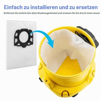 6 vrecúšok do vysávača pre Kärcher KFI 357, kompatibilný s WD3, WD2 Plus, KWD1, KWD2, KWD3 MV3,