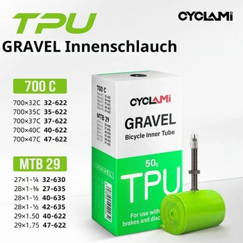 1/2/4 ks TPU duše na bicykel Gravel Ultralight 50g, Gravel 700C x 32-47-622 a MTB 29 palcov, TPU duša