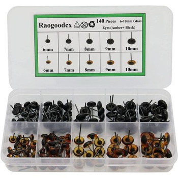 140 kusov ihlou plstených očí 6-10 mm mini sklenené oči…