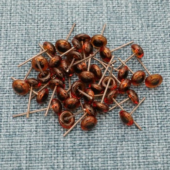 140 kusov ihlou plstených očí 6-10 mm mini sklenené oči jantárovej farby s čiernymi očami sady pre