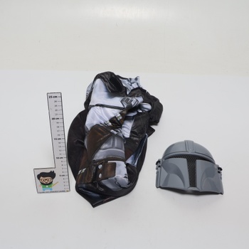 SINSEN Mandalorian kostým pre deti s helmou a pláštenkou, Star Wars filmové prevleky cosplay