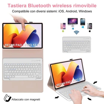 IVEOPPE klávesnice pro Xiaomi Redmi Pad 2 Pro 2025/Pad Pro 2024 12,1 palce, italská QWERTY