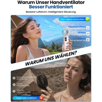 Ručný ventilátor Funme 4000 mAh, biely