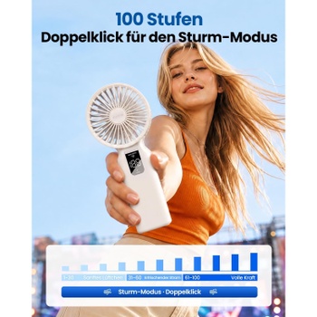 Ručný ventilátor Funme 4000 mAh, biely