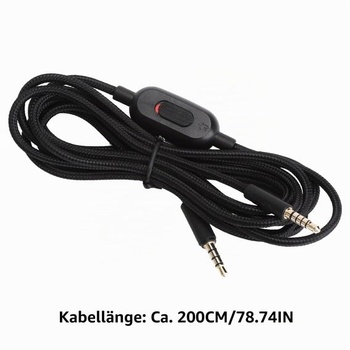 Náhradní kabel TNSLAND pro sluchátka 2m pro herní headsety, flexibilní audio kabel, vhodný pro