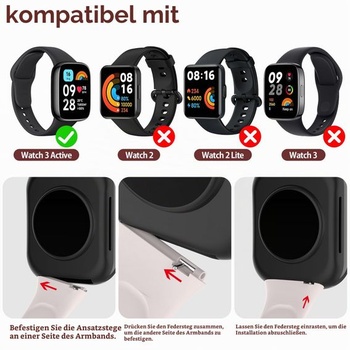 Náramok WD&CD kompatibilný s Xiaomi Redmi Watch 3 Active, mäkký silikón, nastaviteľný fitness