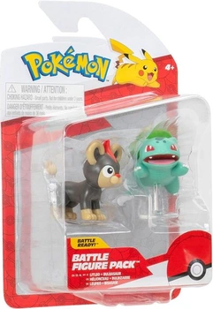 Pokémon PKW3583 - Sada bojových figúrok - Leufeo a Bulbasaur, oficiálne detailné figúrky, každá 5 cm