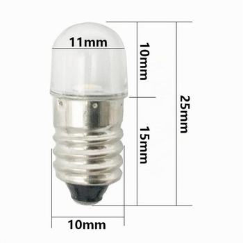 Žiarovky AC/DC E10, 10 kusov, 3V, studená biela, náhradné žiarovky E10, miniatúrne skrutkovacie LED