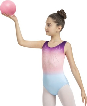 Gymnastický trikot pre dievčatá 7-8 rokov, ružový prechod