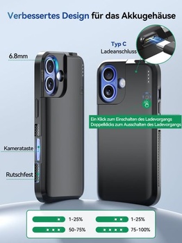 Pouzdro NEWDERY s baterií 5000mAh pro iPhone řady 16