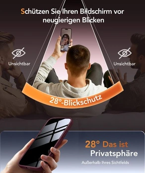 Magnetický kryt pre iPhone 17 Pro Max s ochranou displeja na súkromie, dizajn červeného vína.
