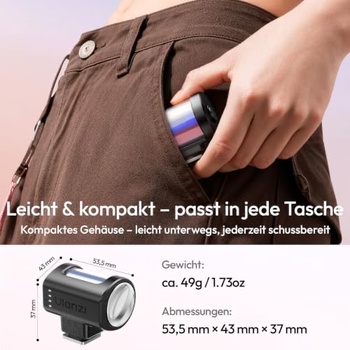 Mini blesk Ulanzi KL01 s farebnými filtrami