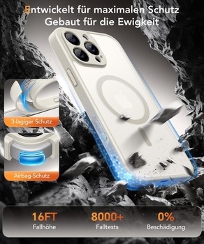 Magnetický kryt pre iPhone 16 Pro s ochranou displeja na súkromie, dizajn kameňa. Puzdro pre