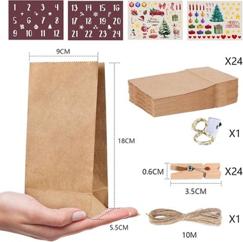 Adventný kalendár I LOVE MOM na plnenie, 24 adventných kalendárov pre deti s vianočnými samolepkami,