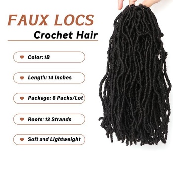 8 balení háčkovaných falešných pramenů, pramenů copánků, pramenů měkkých locs pro africké copánky,