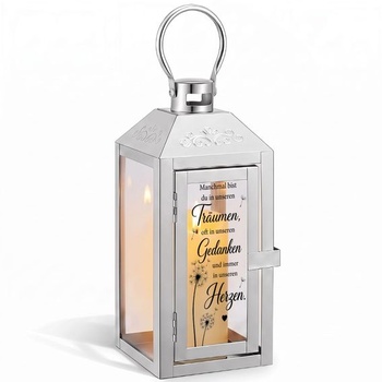 Photect Hrobová lampáš, nerezová oceľ odolná proti poveternostným vplyvom, 30x10x10cm, púpava,