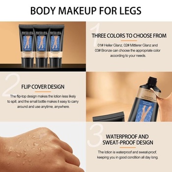 Vodeodolný make-up na telo a nohy, perfektné krytie nôh, zakrytie tetovania, zakrytie jaziev po