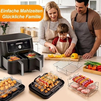 Nerezový grilovací rošt Horkovzdušná fritéza pro Ninja a COSORI Dual Zone 7,6 l-10,4 l Ninja a
