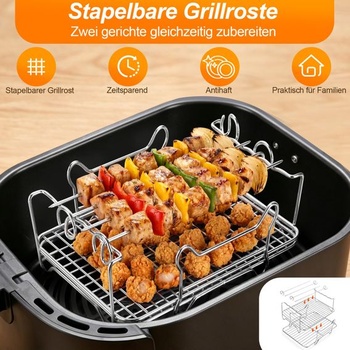 Nerezový grilovací rošt Horkovzdušná fritéza pro Ninja a COSORI Dual Zone 7,6 l-10,4 l Ninja a