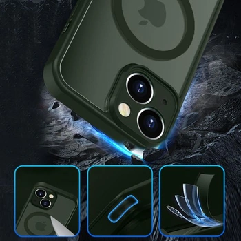 Magnetický kryt pro iPhone 15 kompatibilní s MagSafe pro ochranný kryt [ochrana fotoaparátu] [17FT