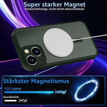 Magnetický kryt pro iPhone 15 kompatibilní s MagSafe pro ochranný kryt [ochrana fotoaparátu] [17FT
