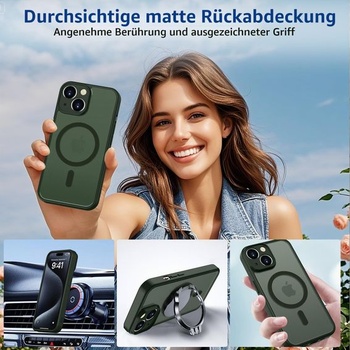 Magnetický kryt pro iPhone 15 kompatibilní s MagSafe pro ochranný kryt [ochrana fotoaparátu] [17FT