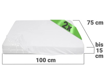 Balenie 2 napínacích prestieradiel, 75 x 100 cm, biele