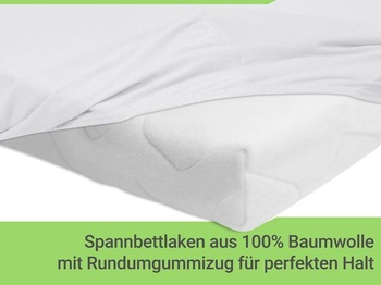 Balenie 2 napínacích prestieradiel, 75 x 100 cm, biele