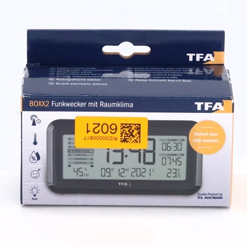 Budík TFA BOXX2 čierny 138 mm