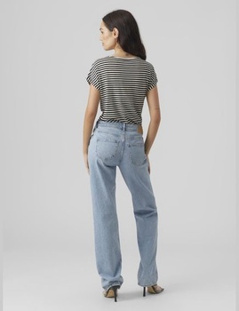 Dámske tričko VERO MODA VMAVA Jednofarebné pruhované - Regular Fit XS S M L XL Pruhované XS