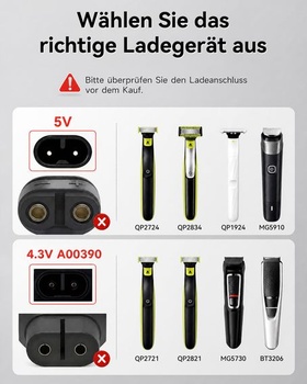 15V nabíjačka HQ8505, adaptér pre nabíjací kábel holiaceho strojčeka, kompatibilný s Philips Norelco