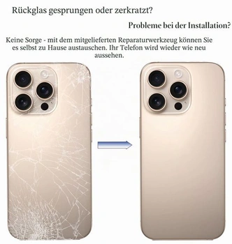 Výměna zadního skla Alovexiong pro iPhone 16 Pro s nástroji pro opravu, titanově pískové, titanově