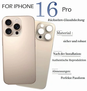 Výměna zadního skla Alovexiong pro iPhone 16 Pro s nástroji pro opravu, titanově pískové, titanově