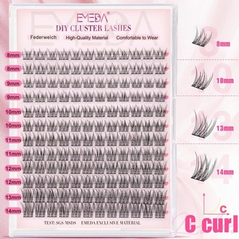 EMEDA Prírodné zhlukové riasy 8-14 mm Mix DIY Individuálne predĺženie rias Zhluky rias Hnedé a čierne