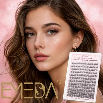 EMEDA Přírodní shlukové řasy 8-14 mm Mix DIY Individuální prodloužení řas Shluky řas Hnědé a černé
