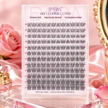 EMEDA Prírodné zhlukové riasy 8-14 mm Mix DIY Individuálne predĺženie rias Zhluky rias Hnedé a čierne
