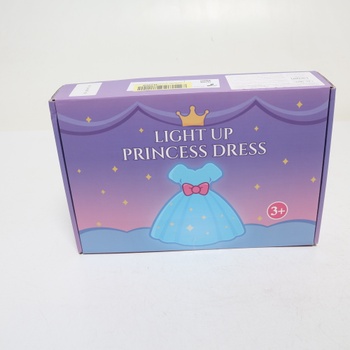 Dievčenské kostým BLINGCOS, šaty princeznej s hudobnou synchronizáciou, aplikáciami ovládané RGB LED svietiaci